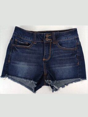 Mudd FLX Stretch Juniors Teen's Size 3 Blue Denim Shorts Double Button